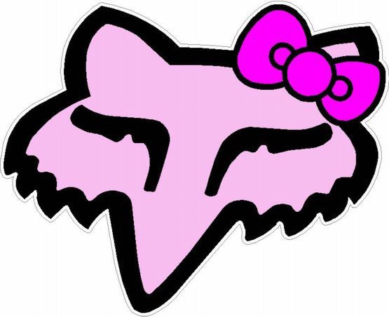 F Head Logo with Bow Decal 3 PINK