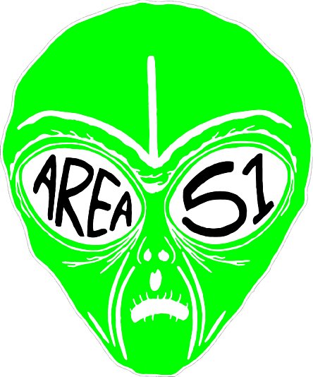 AREA 51 Alien Face Sticker