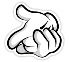 mickey hands gun sticker 2