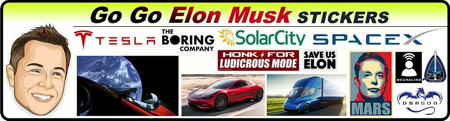 elon musk BANNER sticker PAIR