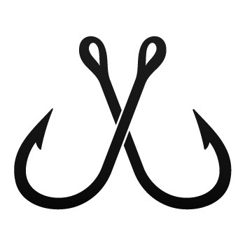 fishing hook heart decal