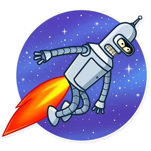 futurama tv show cartoon bender sticker 15