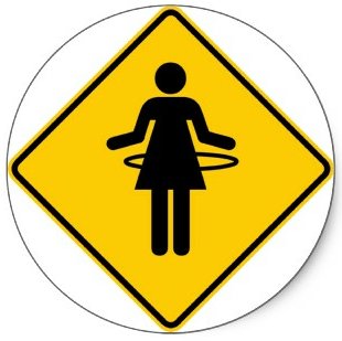 Hula Hoop Warning Sign Sticker 2