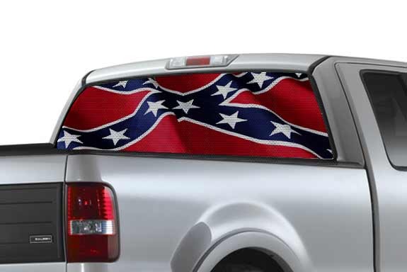 RWG rebel flag wave rear window see thru graphic