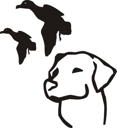 Lab with Ducks Hunting Sticker