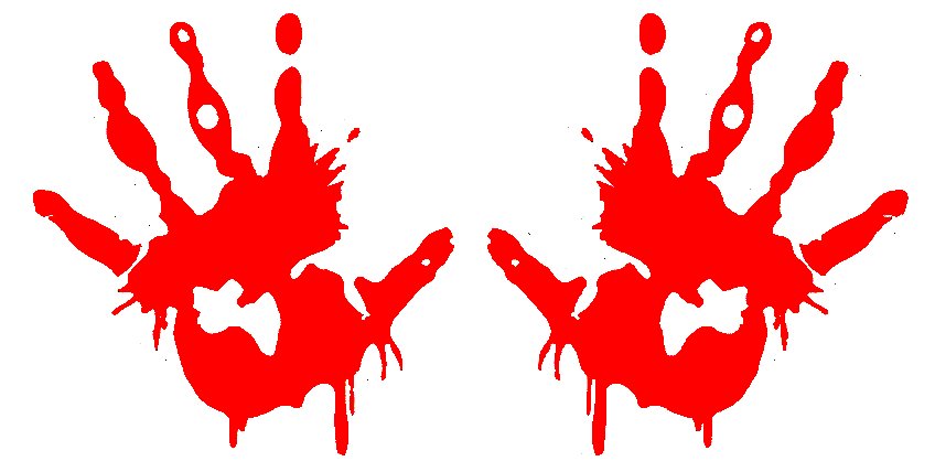 Bloody Hand Prints Die Cut Decal