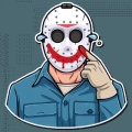 JASON FUNNY SMILE HALOWEEN STICKER