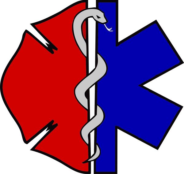 Maltese Cross Star of Life FIREFIGHTER EMT STICKER