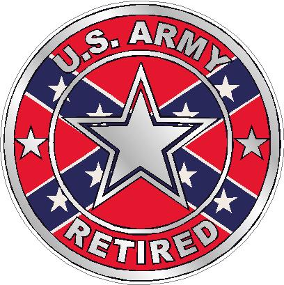 ARMY RETIRED flag rebel