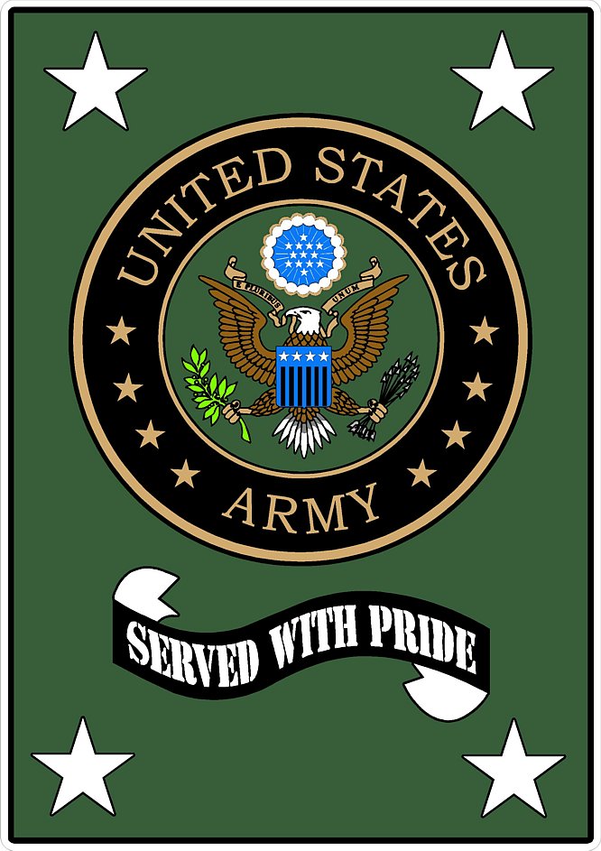 ARMY VETERAN FLAG GREEN