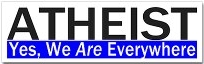 atheist everywhere bumper sticker