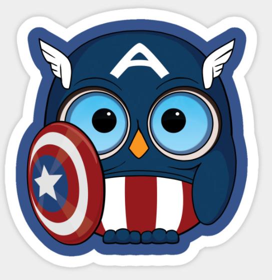 CAPTAIN AMERICA DREAM OWL STICKER
