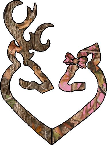 DEER HEADS HEART FILLS with pink doe