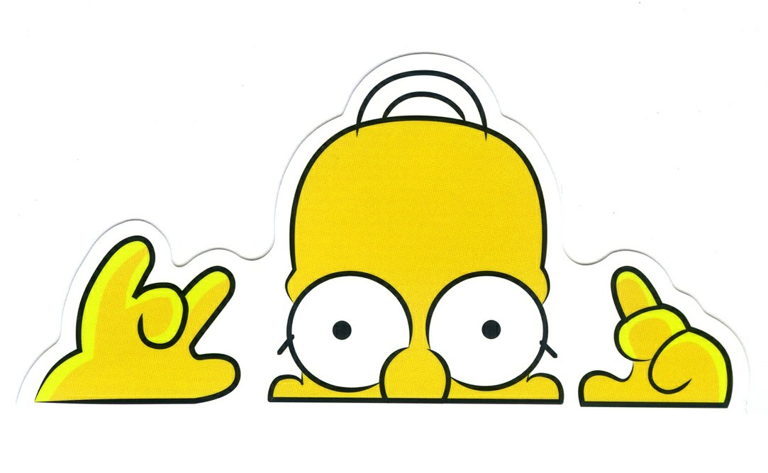 PEEKING HOMER funny cartoon sticker 2