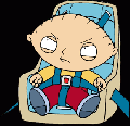 stewie mad car seat family guy sticker