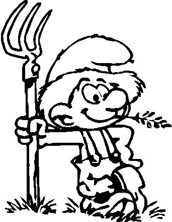 1403 - Farmer Smurf Decal DIECUT