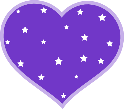 Heart Color Decal Purple with Stars Decal