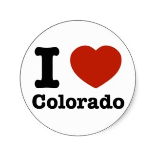 i love colorado round sticker