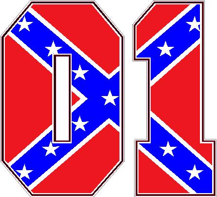 01 Rebel Dukes Race Number Sticker