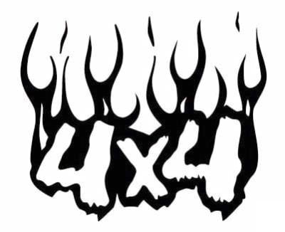 4x4 Vinyl Burning 4x4 Vinyl Auto Sticker