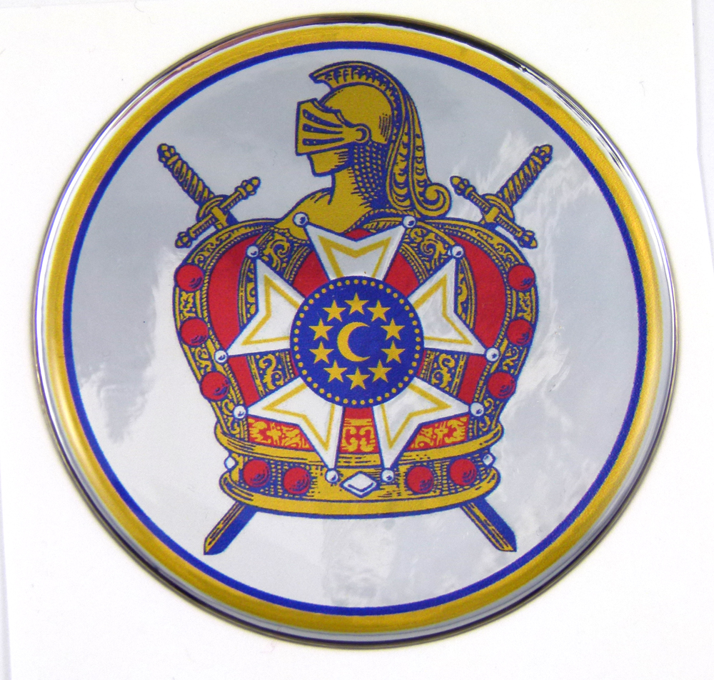 De Molay 3D Chrome Background Adhesive Car Badge