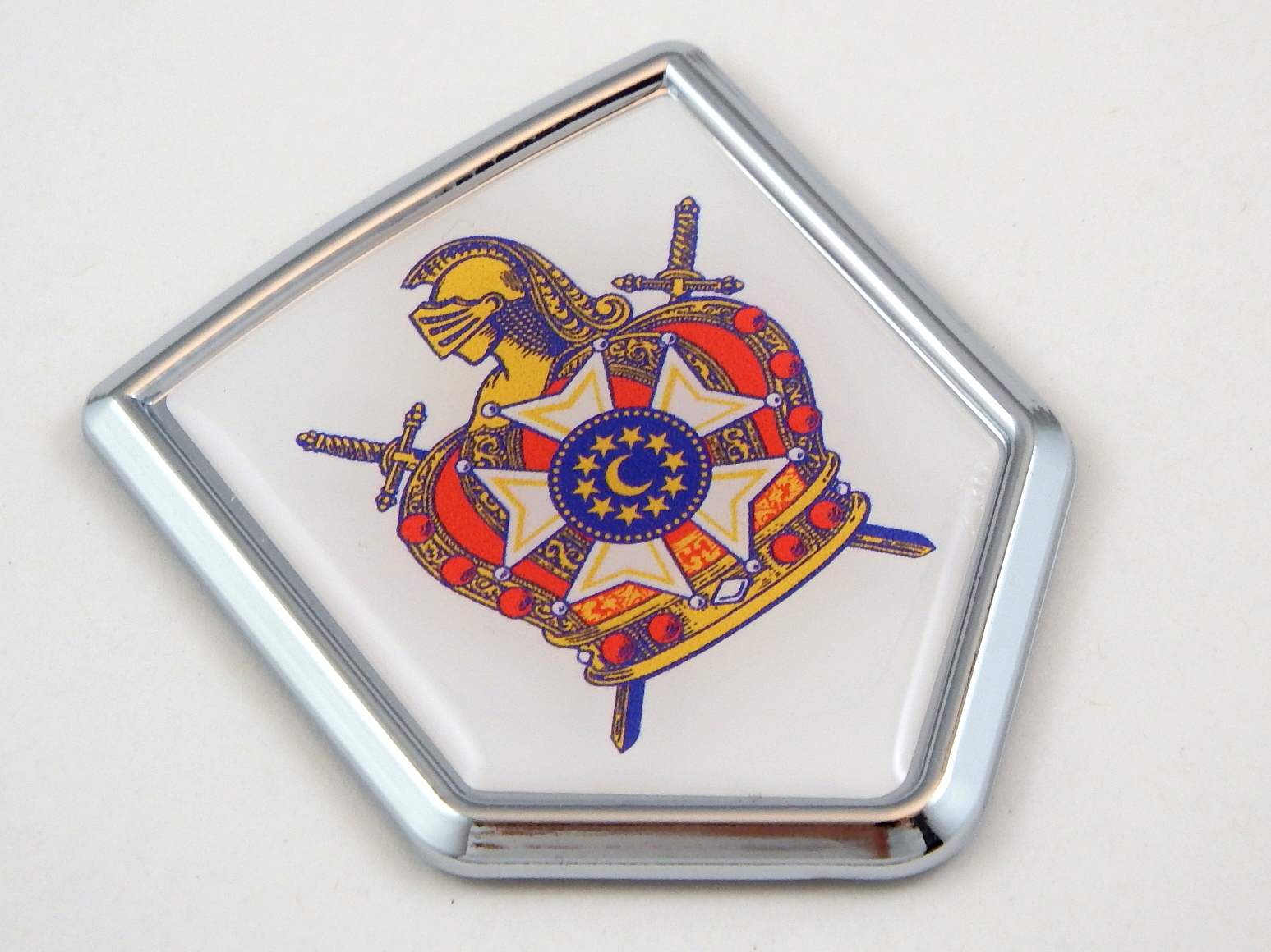 de molay shield 3D Crest Chrome Emblem