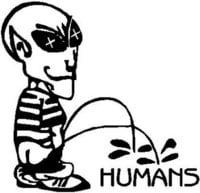 Alien Peeon Humans Diecut Decal