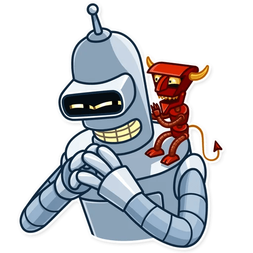 futurama tv show cartoon bender sticker 25