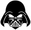 STAR WARS DARTH VADER BLACK AND WHITE COLOR STICKER