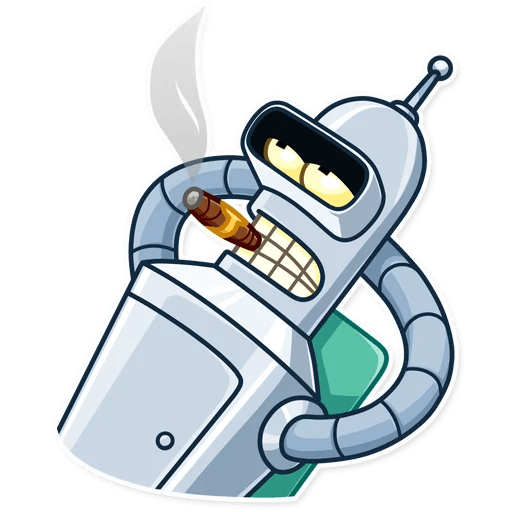futurama tv show cartoon bender sticker 16