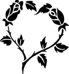 Heart with Roses Diecut Decal