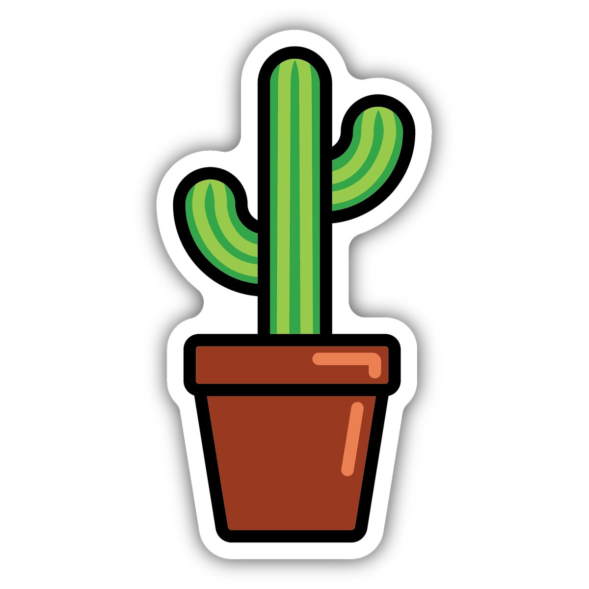 cactus-in pot cartoon-plant sticker GIRL