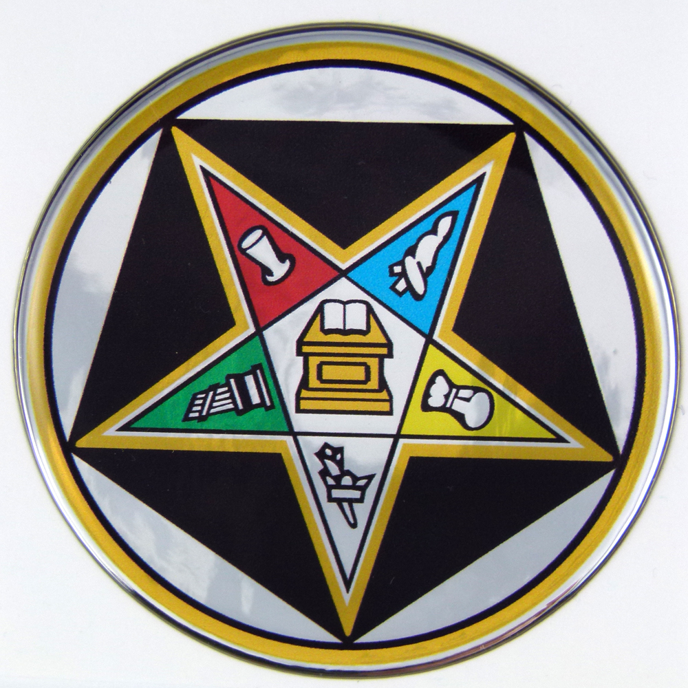 Eastern Star Dome 3D Chrome Background Adhesive Car Badge