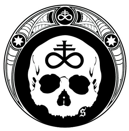 sigcrest skull B&W sticker