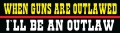 When Guns Are Outlawed I'll Be An Outlaw Bumper Sticker