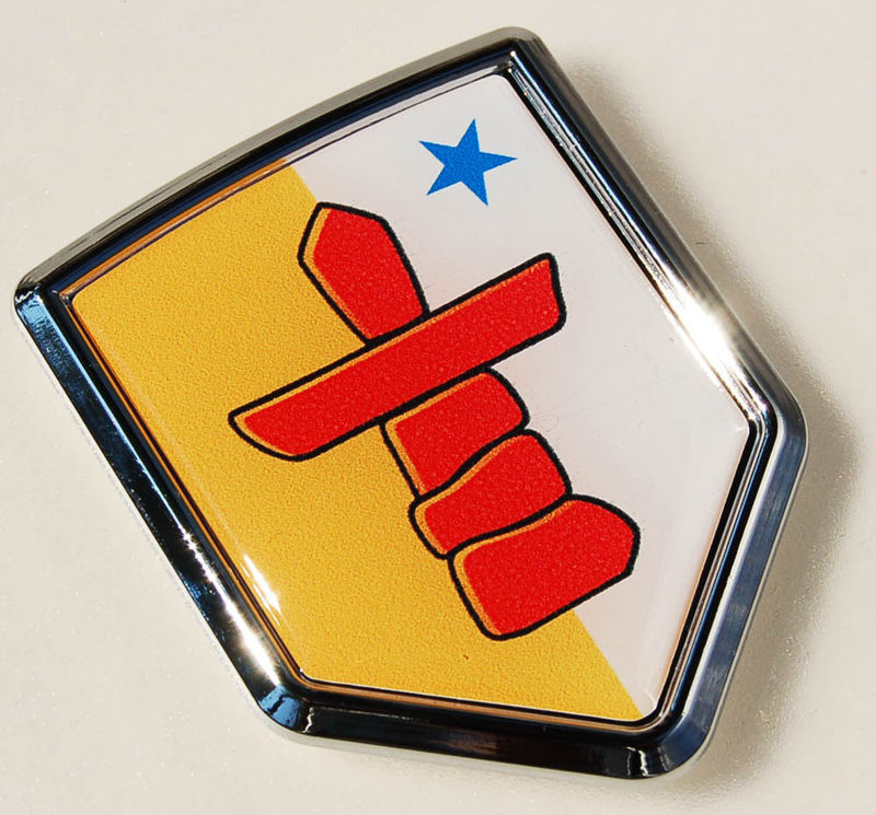 Canada Nunavut Flag Crest Car Chrome Emblem Decal Sticker