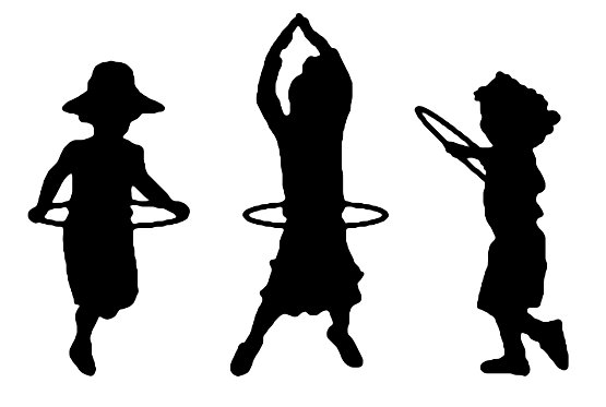 Children Playing with Hula Hoops Sticker