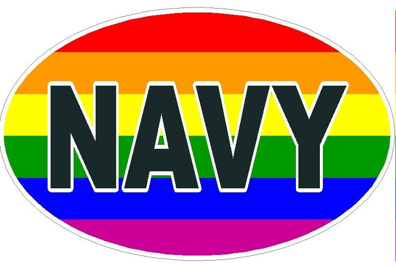 FLAG GAY OVAL NAVY DECAL