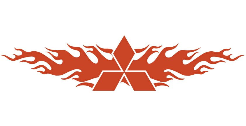 Mitsubishi Flames Back Auto Graphics