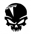 tesla-skull die cut decal