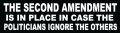 The Second Amendment Is In Place In Case Politicians Ignore The Others Bumper Sticker