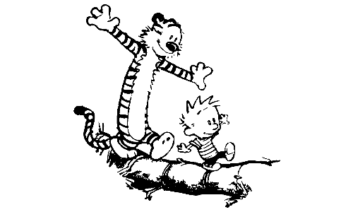 Calvin Hobbes Log Decal
