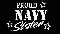 PROUD Military Stickers NAVY SISTER