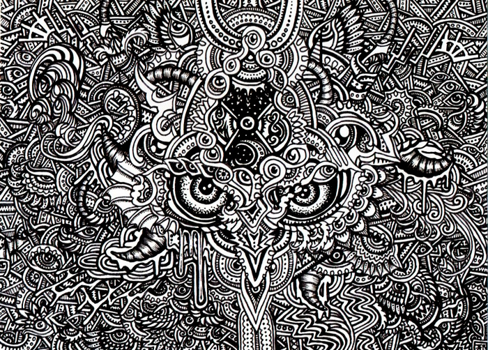 psychedelic faces wall decal car sticker 06