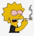 STONED LISA simpson-sticker