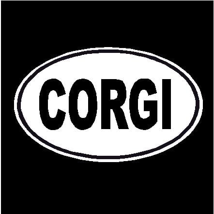 Corgi Oval Dog Decal
