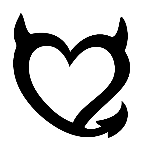 Devil Heart Diecut Decal