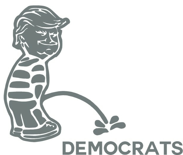 Donald Trump Peeon Decal DEMOCRATS