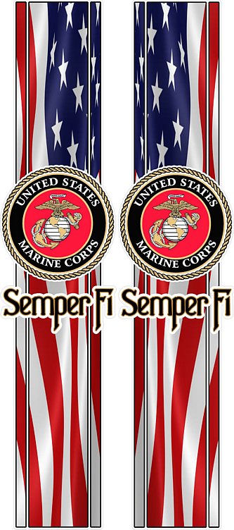 MILITARY USA FLAG marines COMBO KIT