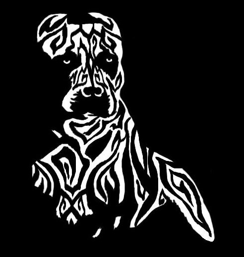 Pitbull Tribal Tattoo Diecut Vinyl Decal